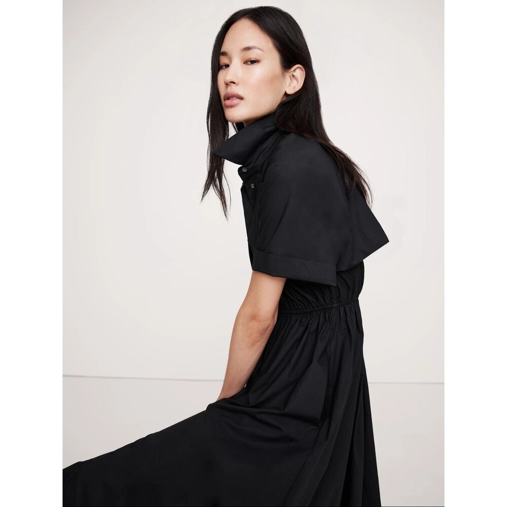 New Banana Republic Dress Size‎ XL Open Back Poplin Midi Shirtdress Fit & Flare - Picture 3 of 16